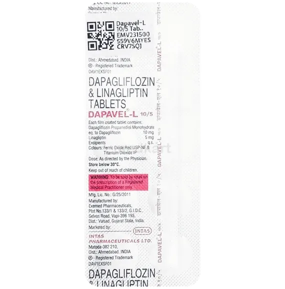 dapavel l 10/5mg tablet 10's